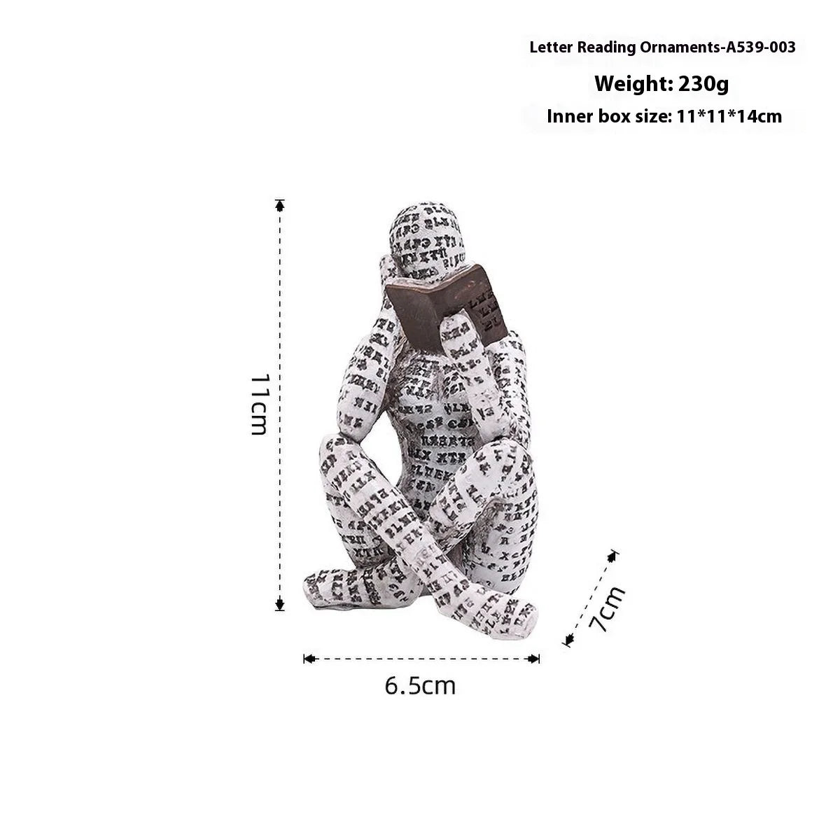 Nordic Reading Figurine – Minimalist Book Lover Decor