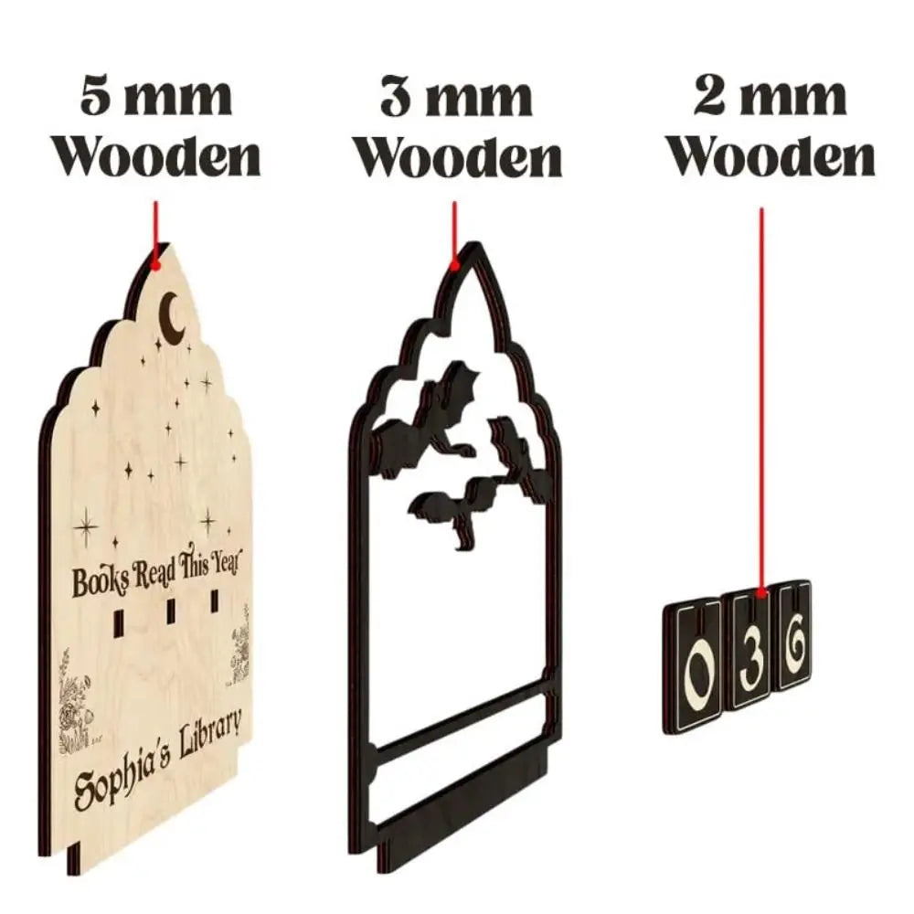 Wooden Reading Tracker – Book Lover Bookshelf Decor