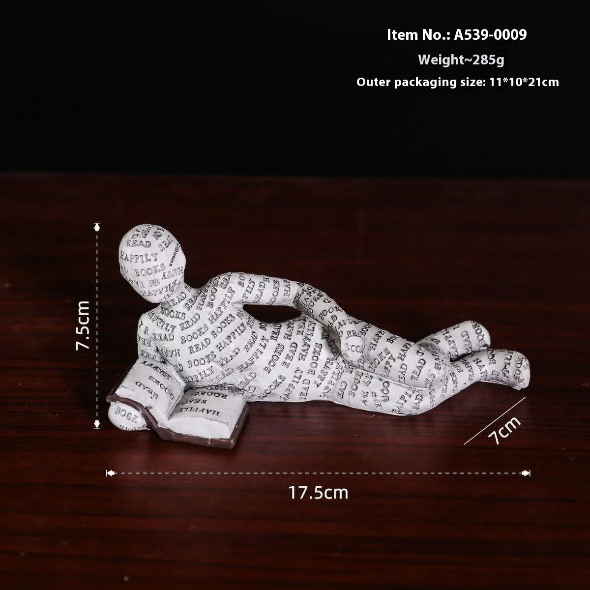 Nordic Reading Figurine – Minimalist Book Lover Decor