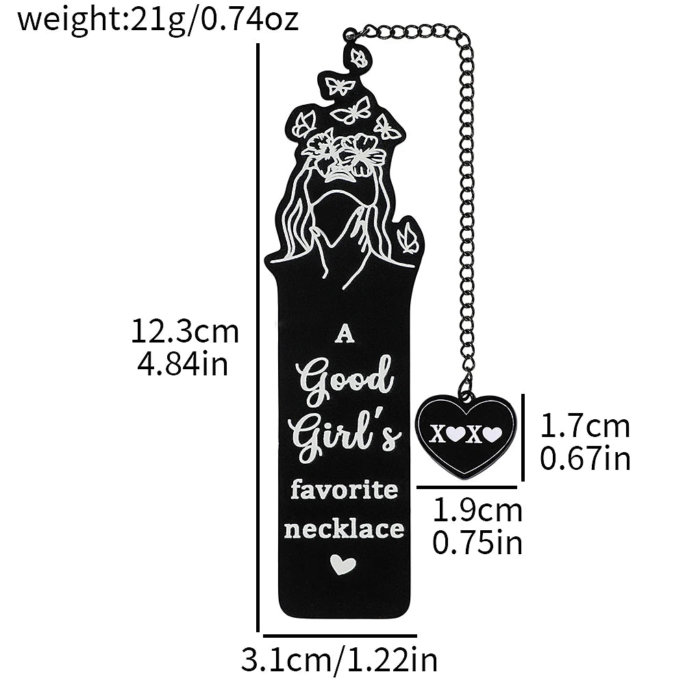 Dark Romance Metal Bookmark for Book Lovers