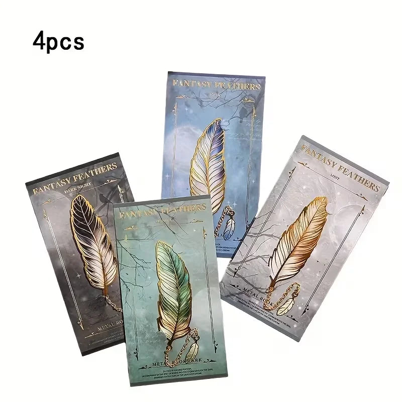 Vintage Feather Bookmarks – Elegant Book Lover Gift