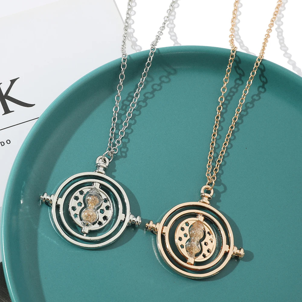 Celestial Hourglass Necklace for Book Lovers