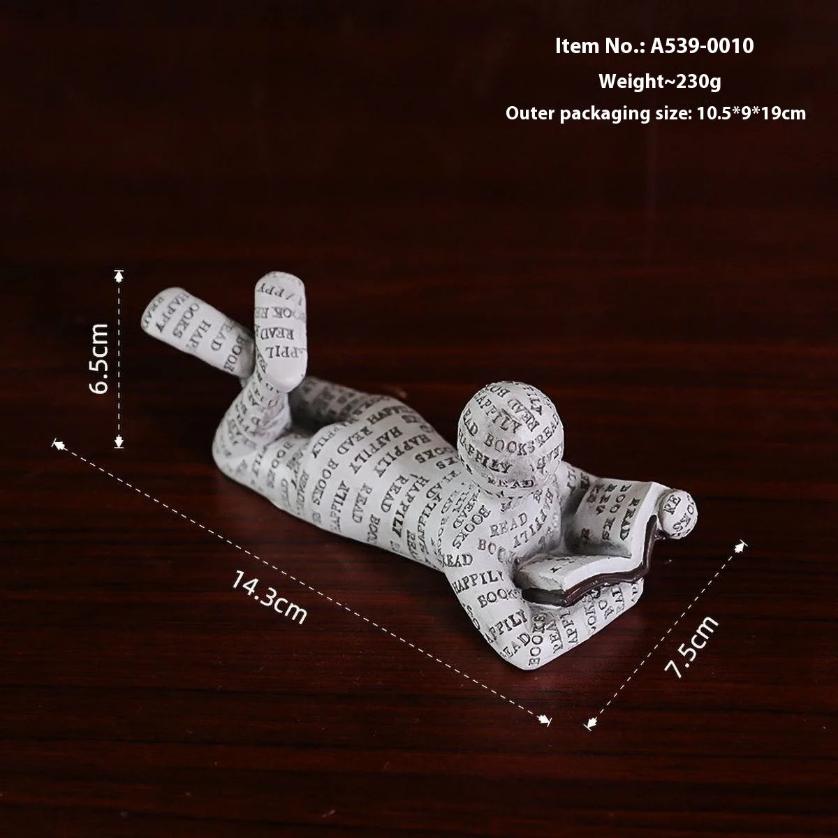 Nordic Reading Figurine – Minimalist Book Lover Decor