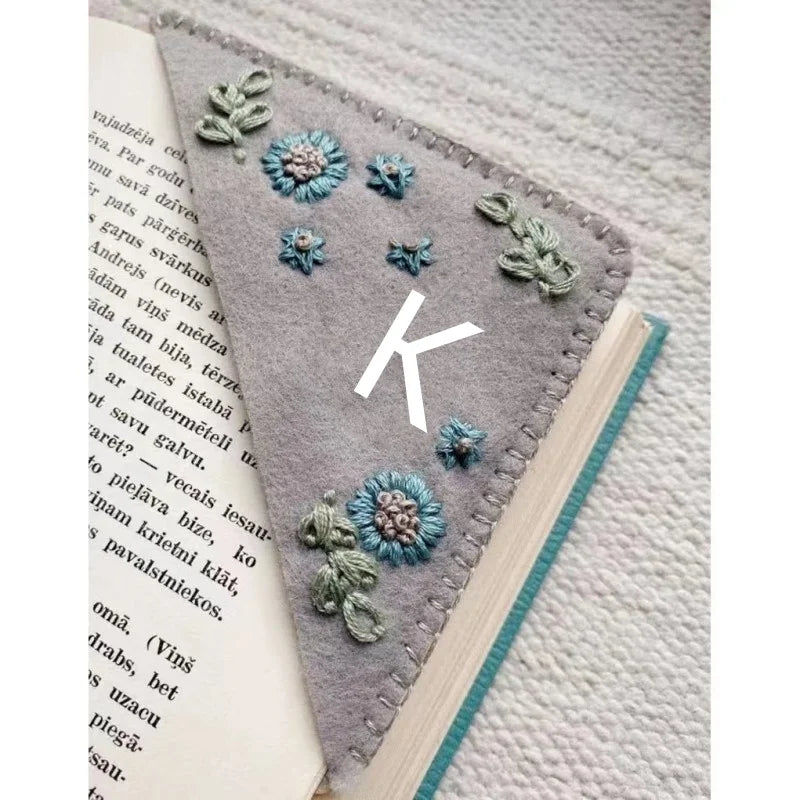 Floral Embroidered Corner Bookmark – Cozy Reader Gift