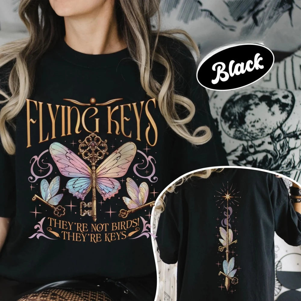 Flying Keys Fantasy Reader Tee
