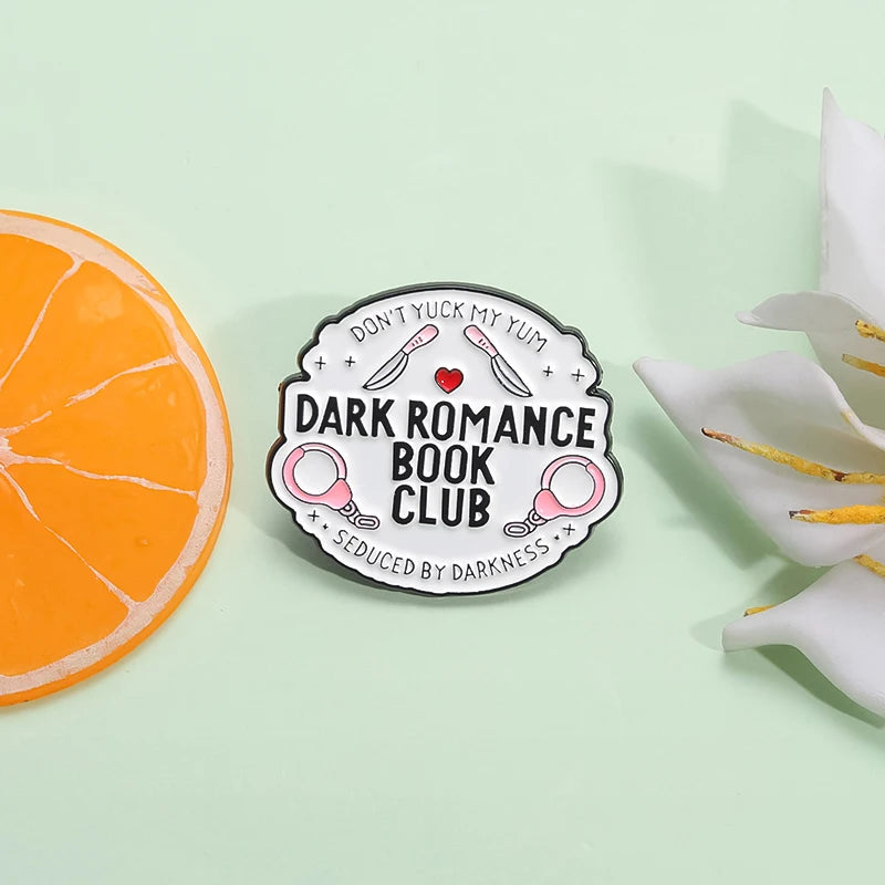 Dark Romance Book Club Enamel Pin – Gothic Book Lover Gift
