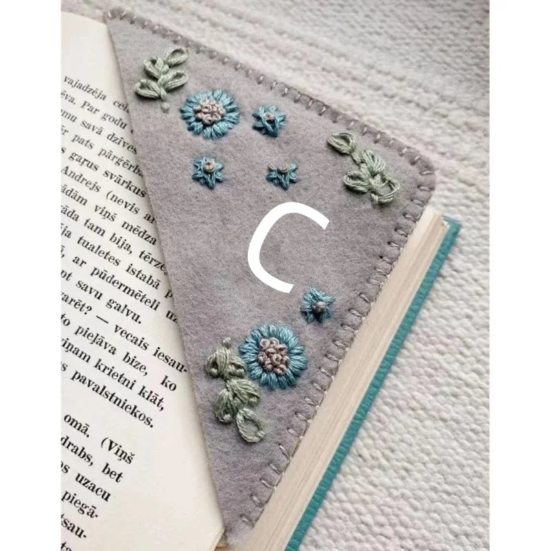 Floral Embroidered Corner Bookmark – Cozy Reader Gift