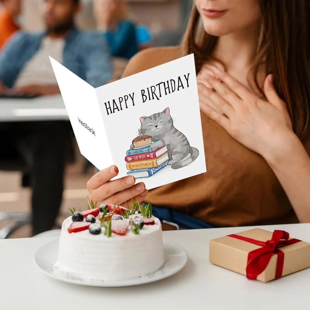 Another Chapter Cat Birthday Card