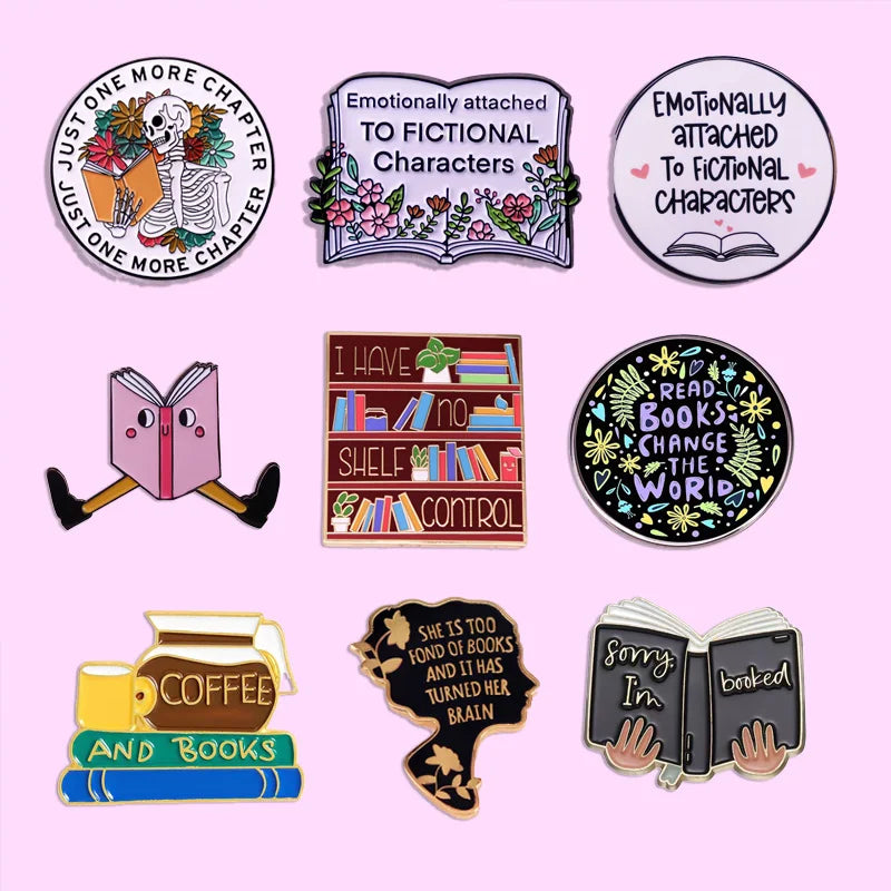 Book Lover Enamel Pin Collection