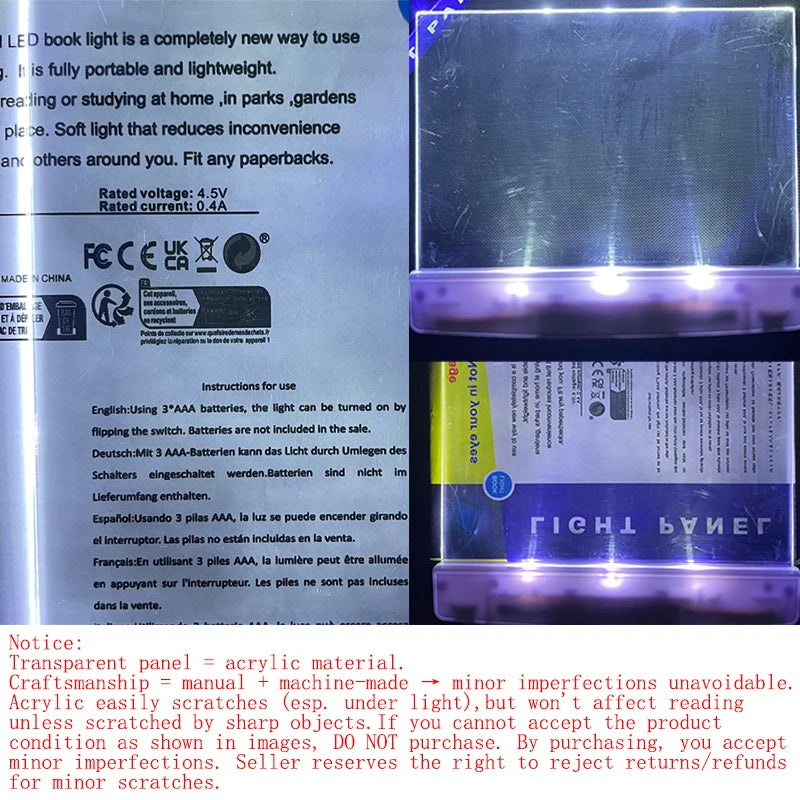 Flat Panel LED Reading Light – Eye-Friendly Book Light