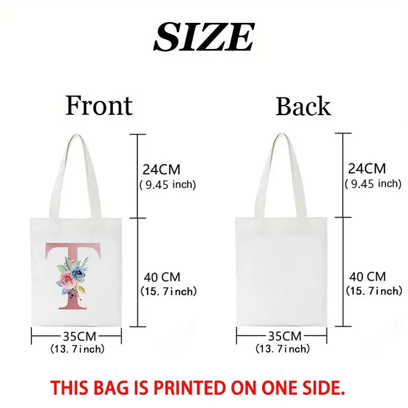 Book Lover Floral Canvas Tote Bag