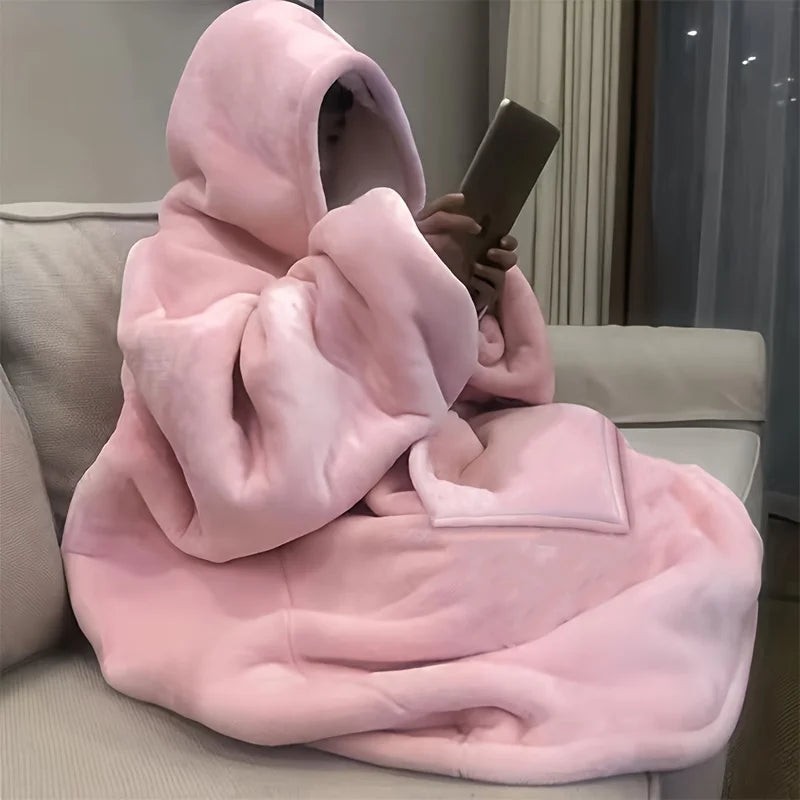Ultra Cozy Oversized Hoodie Blanket – Wearable Sherpa Sweatshirt