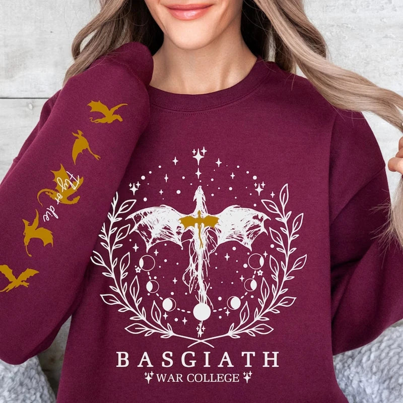 Dragon Rider Sweatshirt – Fantasy Bookish War College Hoodie