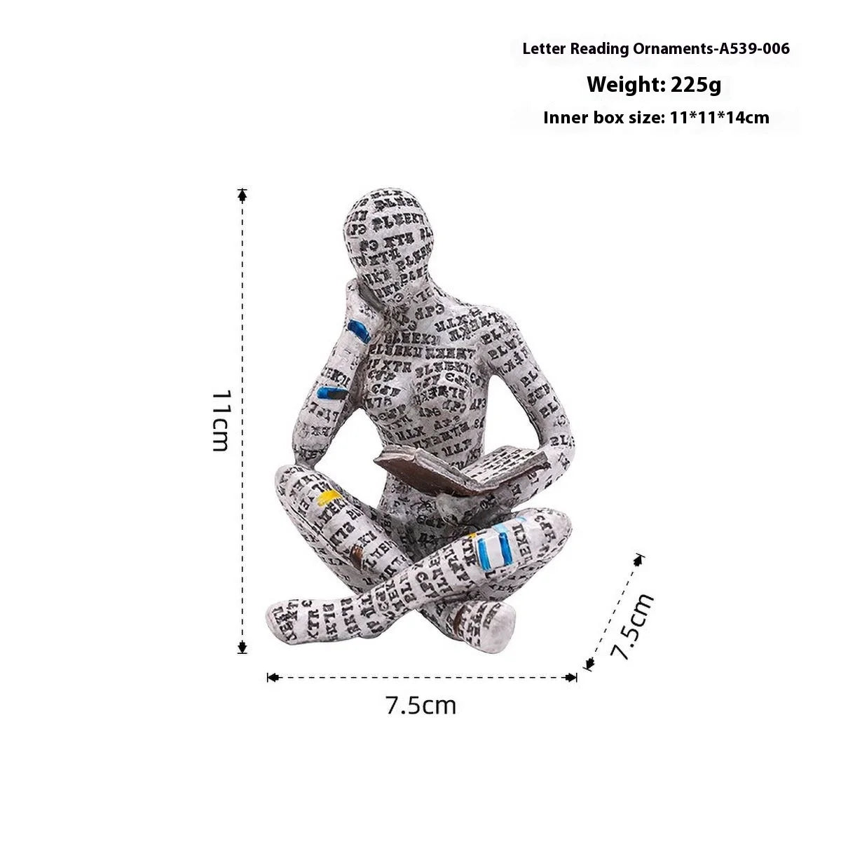 Nordic Reading Figurine – Minimalist Book Lover Decor