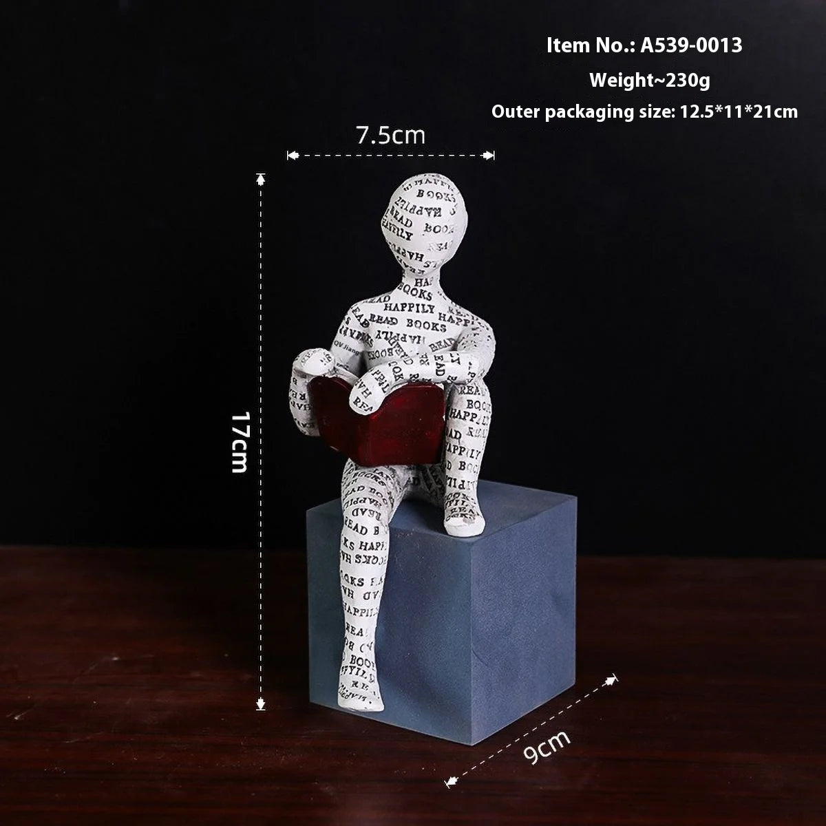 Nordic Reading Figurine – Minimalist Book Lover Decor