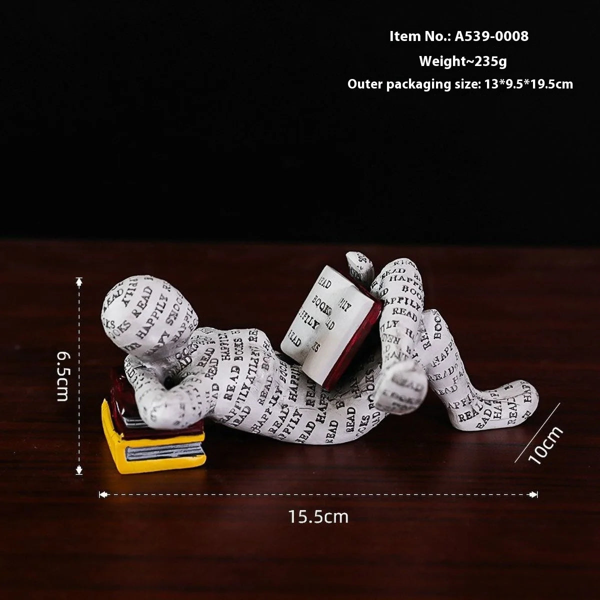 Nordic Reading Figurine – Minimalist Book Lover Decor