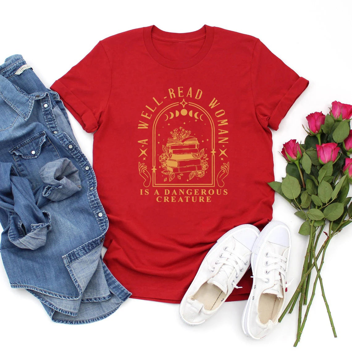 Well Read Woman Tee – Aesthetic Book Lover Shirt