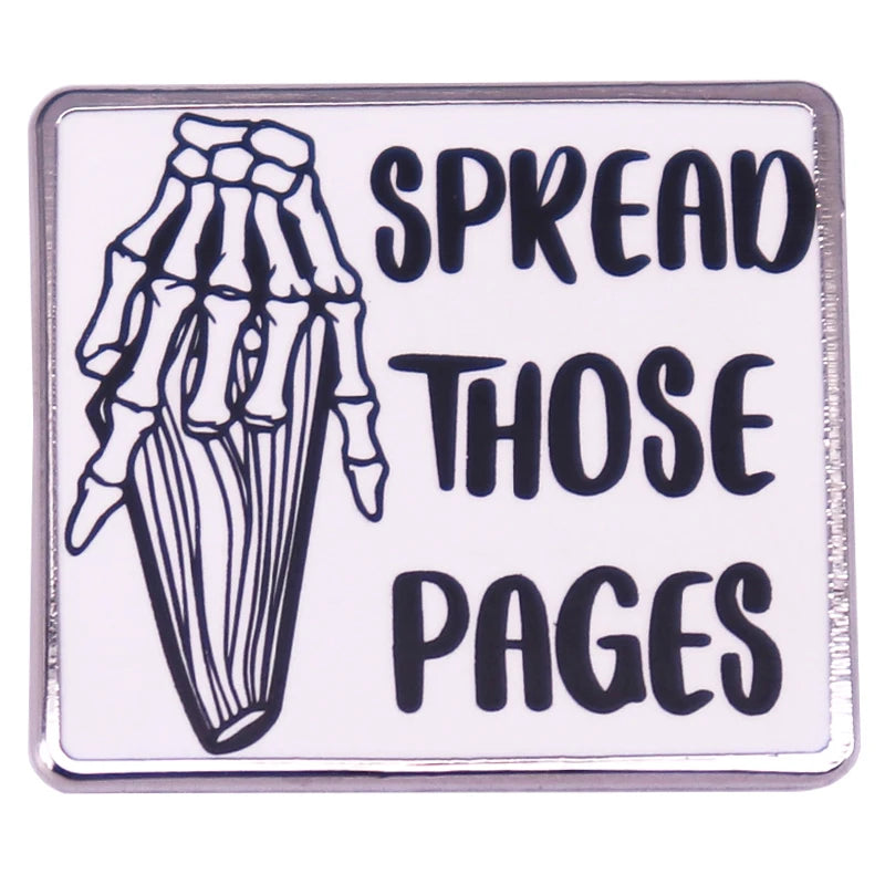 “Spread Those Pages” Enamel Pin – Book Lover Aesthetic Badge