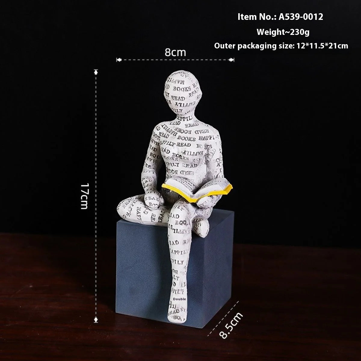 Nordic Reading Figurine – Minimalist Book Lover Decor