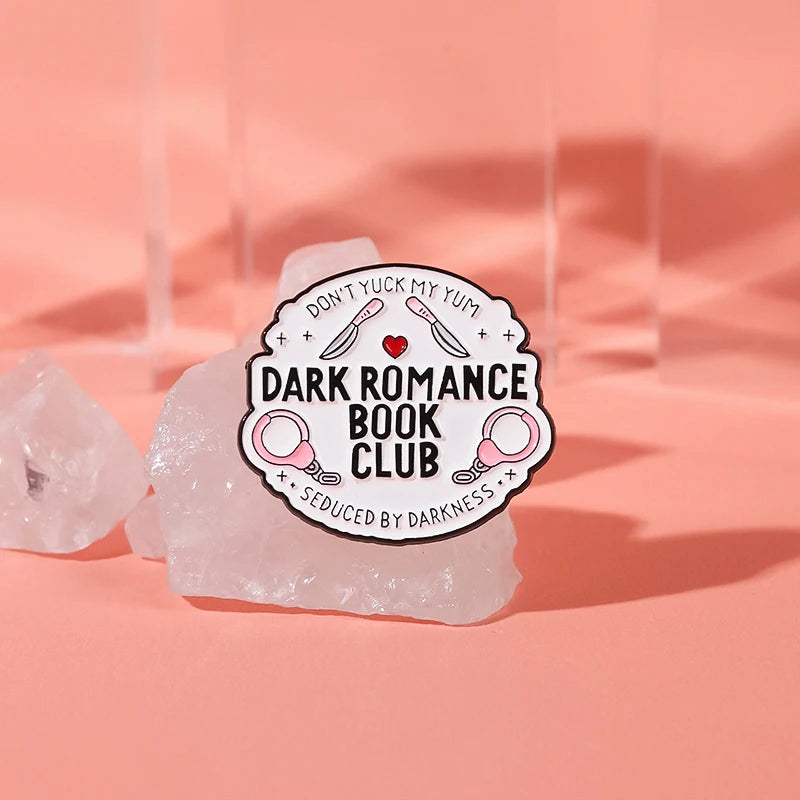 Dark Romance Book Club Enamel Pin – Gothic Book Lover Gift