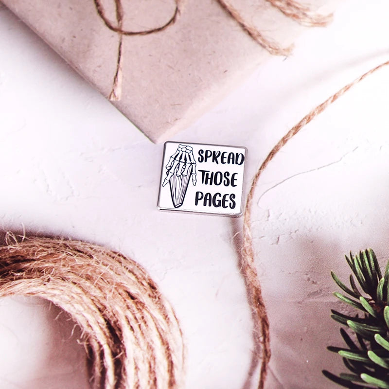 “Spread Those Pages” Enamel Pin – Book Lover Aesthetic Badge