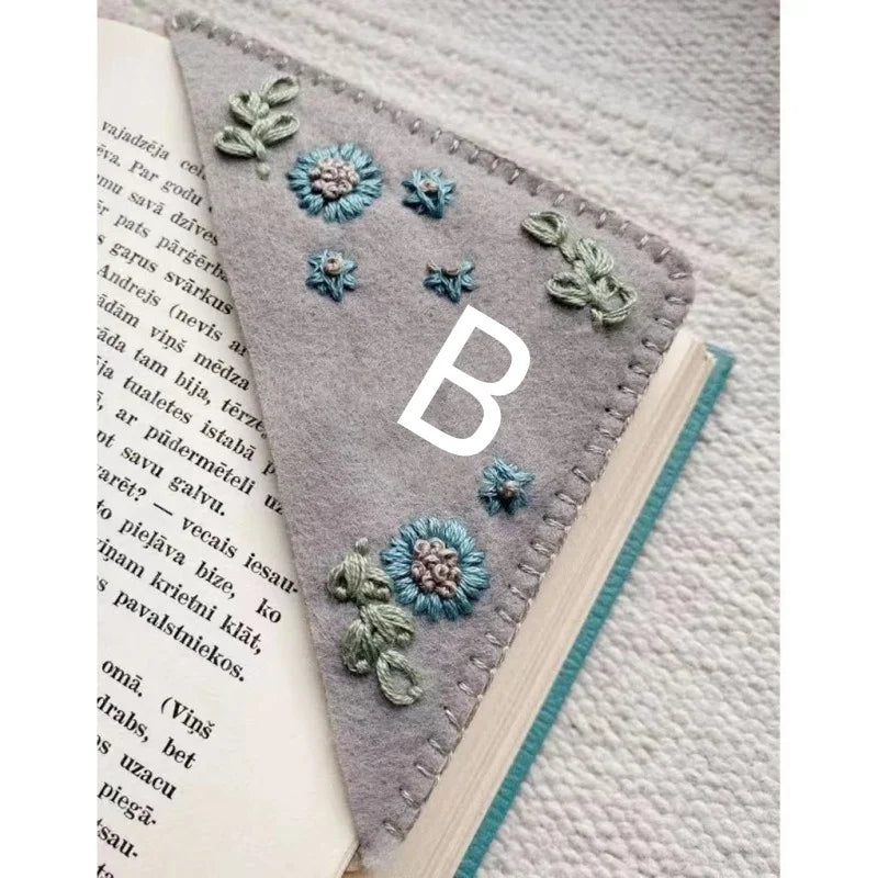 Floral Embroidered Corner Bookmark – Cozy Reader Gift