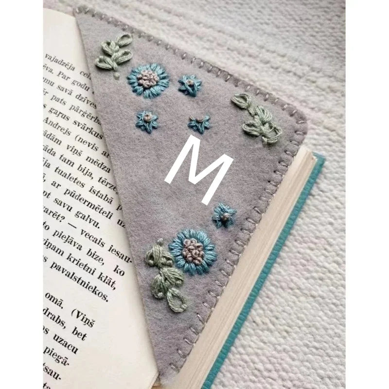 Floral Embroidered Corner Bookmark – Cozy Reader Gift