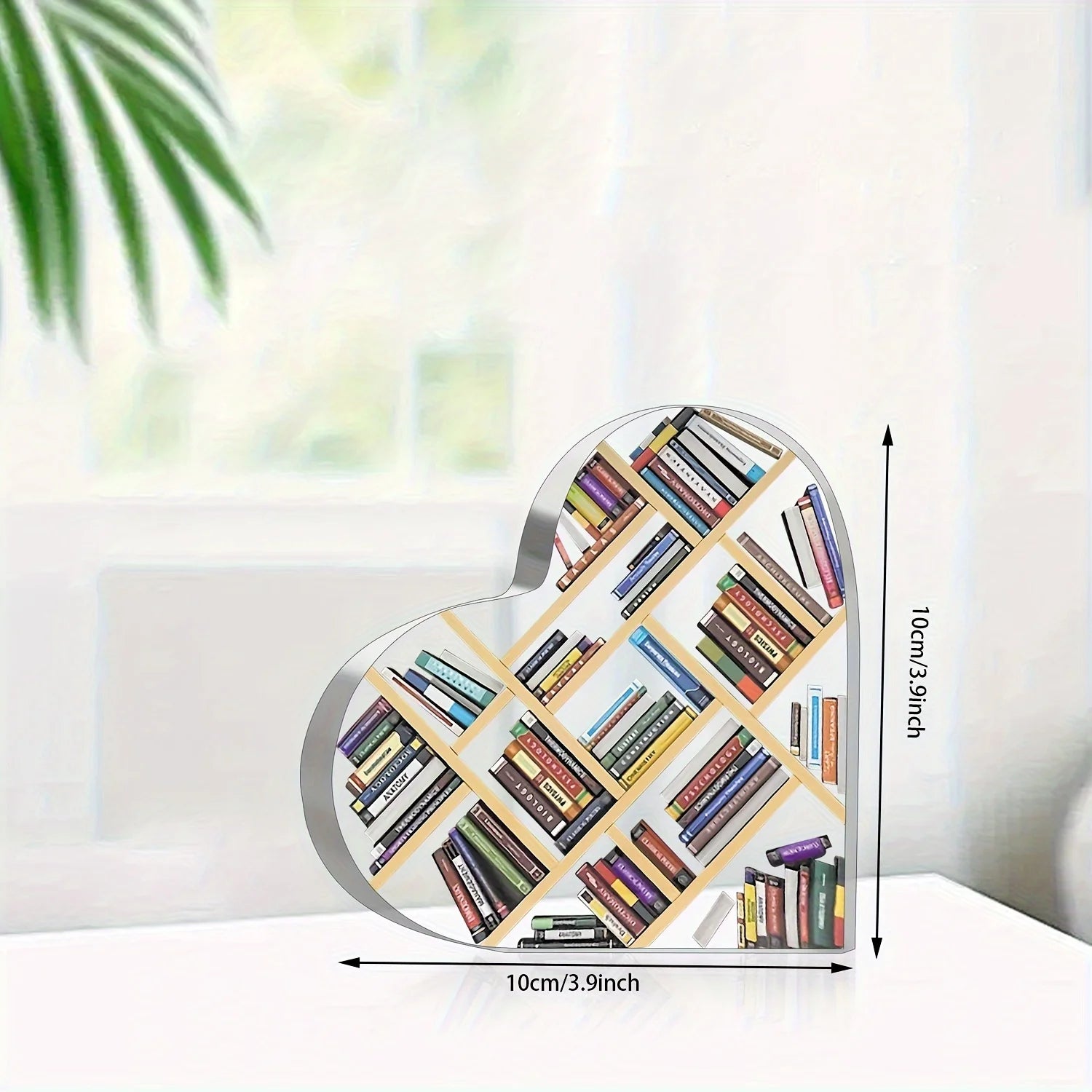 Book Lover Heart Decor – Aesthetic Bookshelf Ornament