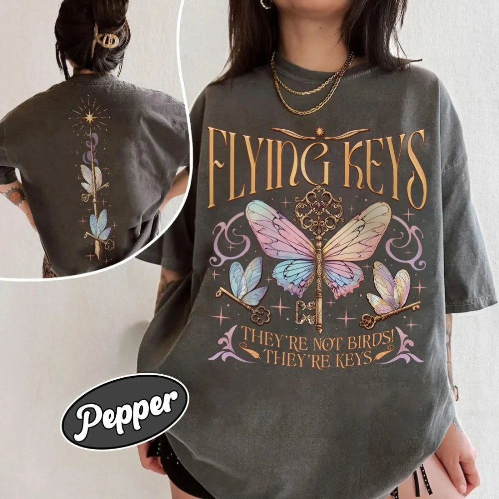 Flying Keys Fantasy Reader Tee