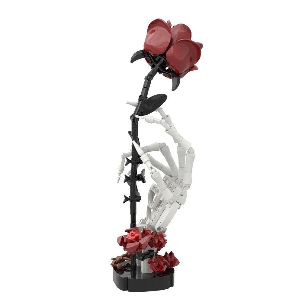 Gothic Skull Rose Building Kit – Dark Romance Decor, Aesthetic Book Lover Gift