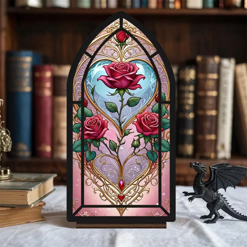 Rose Book Nook Light – Cozy Aesthetic Bookshelf Deco
