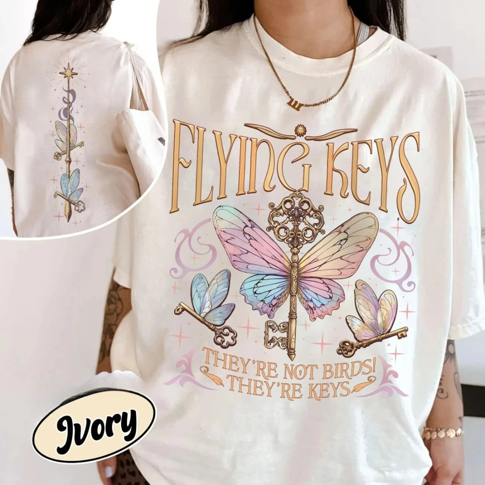 Flying Keys Fantasy Reader Tee