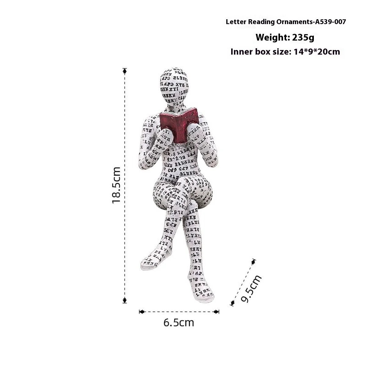 Nordic Reading Figurine – Minimalist Book Lover Decor