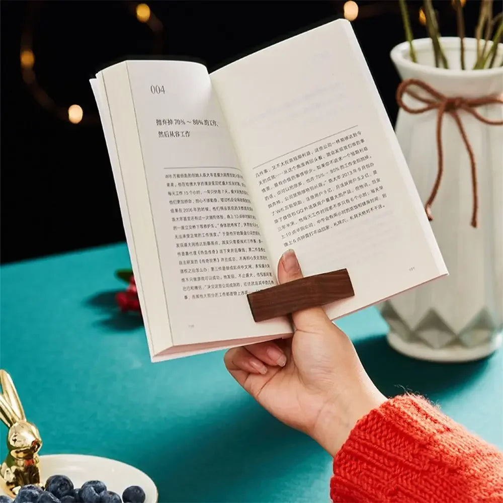 Wooden Thumb Bookmark One-Hand Reading Page Holder