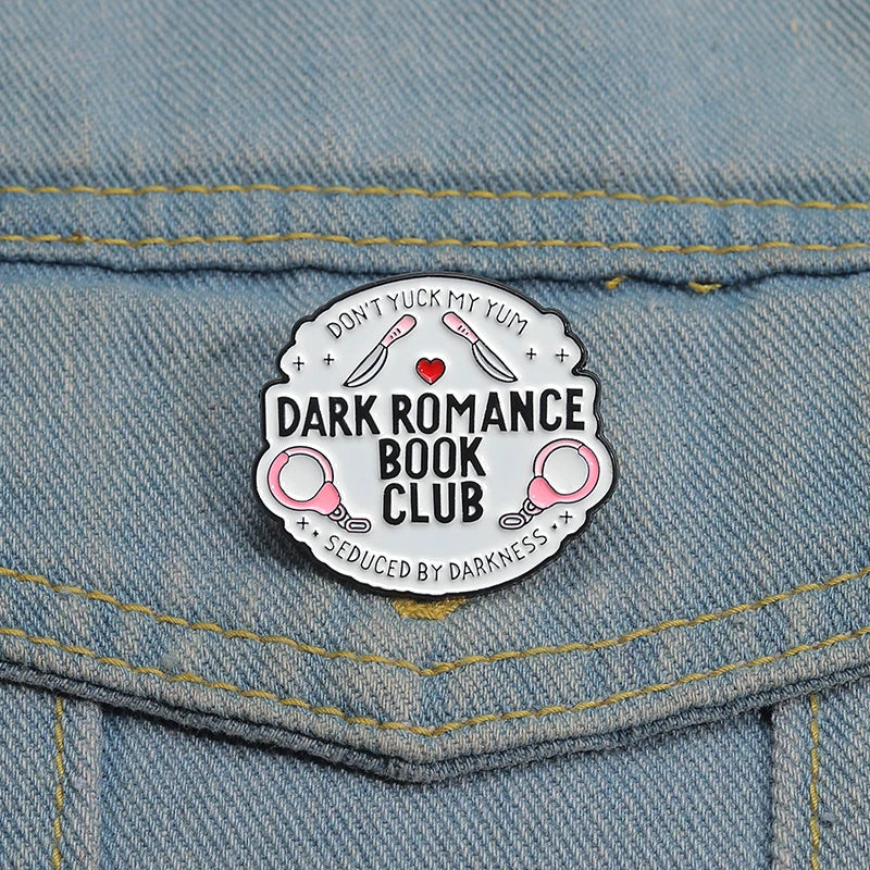 Dark Romance Book Club Enamel Pin – Gothic Book Lover Gift