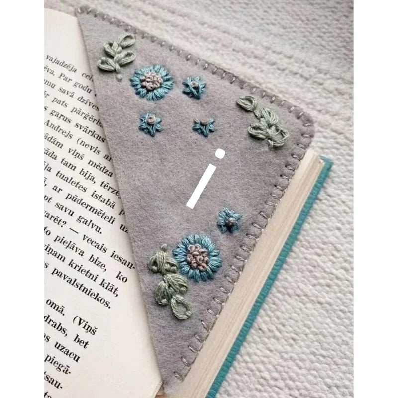 Floral Embroidered Corner Bookmark – Cozy Reader Gift