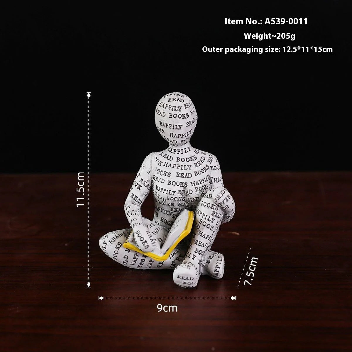 Nordic Reading Figurine – Minimalist Book Lover Decor