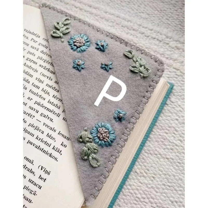 Floral Embroidered Corner Bookmark – Cozy Reader Gift