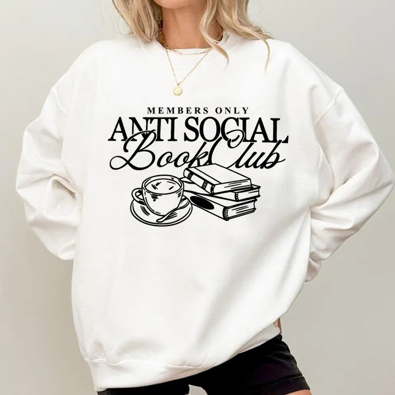 Anti Social Book Club Sweatshirt – Cozy Book Lover Crewneck