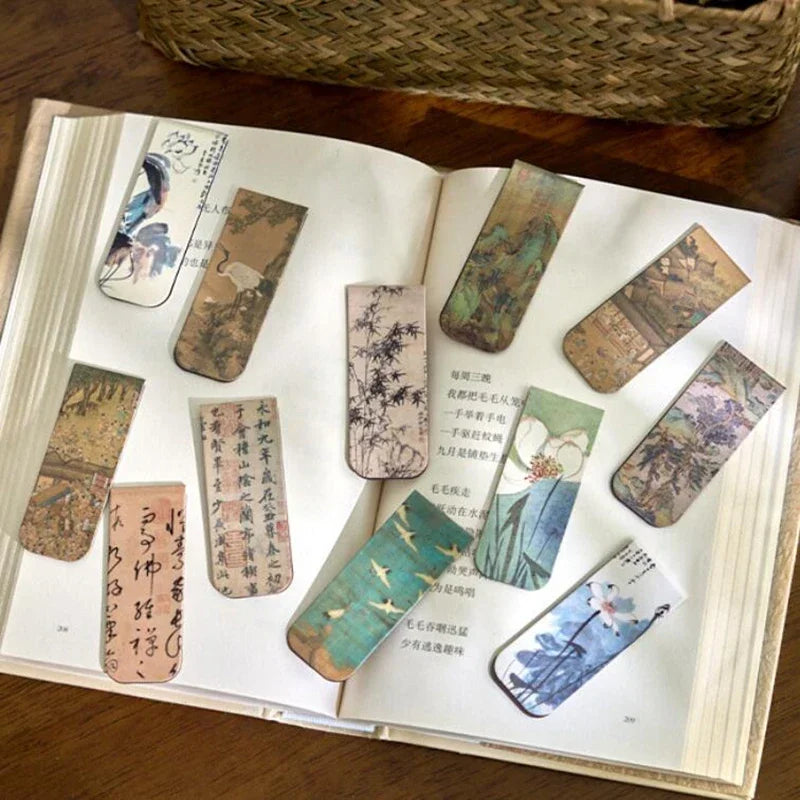Vintage Magnetic Bookmark Set for Book Lovers (4 Pack)