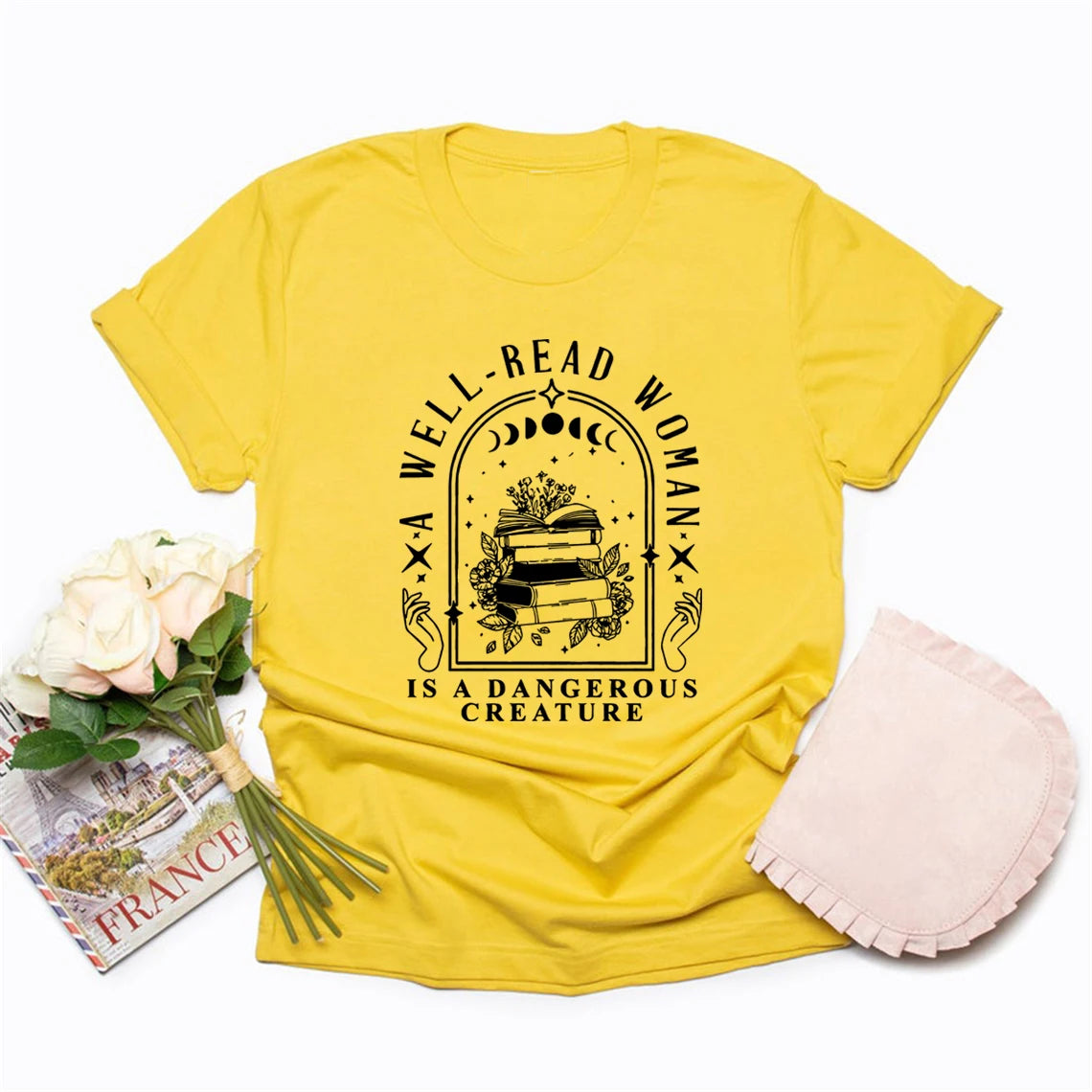 Well Read Woman Tee – Aesthetic Book Lover Shirt