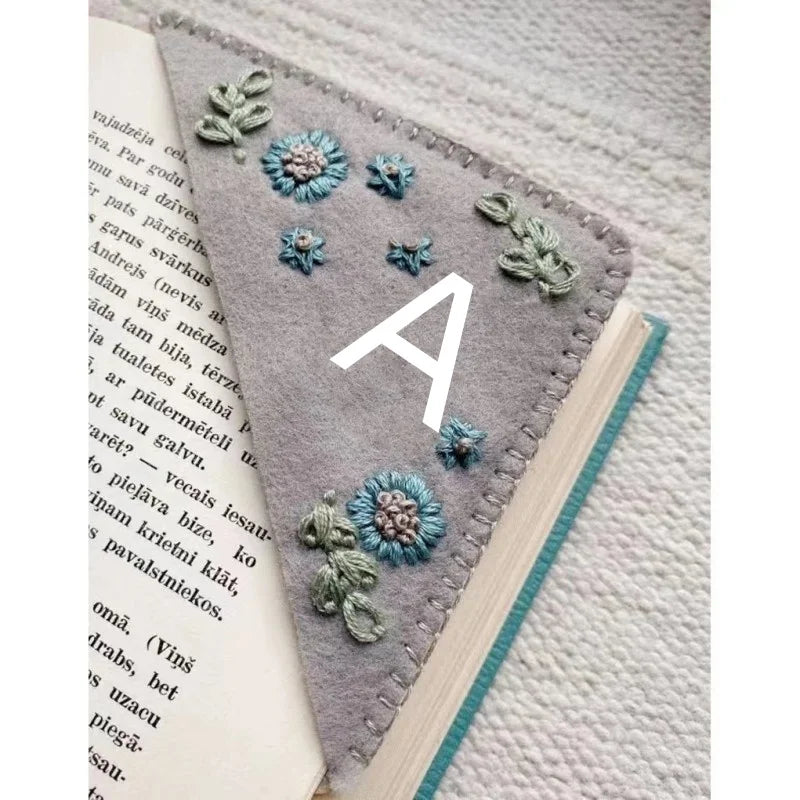 Floral Embroidered Corner Bookmark – Cozy Reader Gift