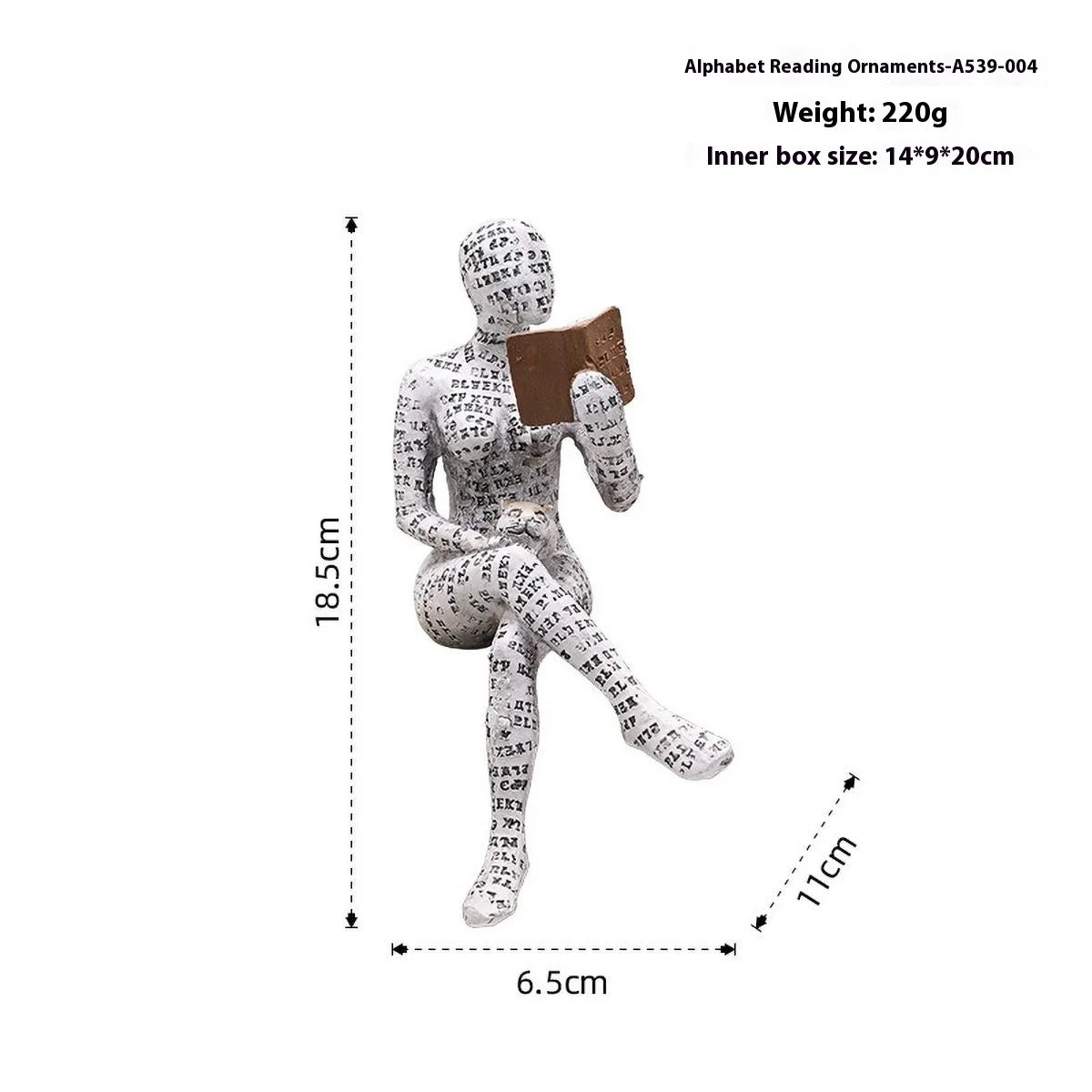 Nordic Reading Figurine – Minimalist Book Lover Decor