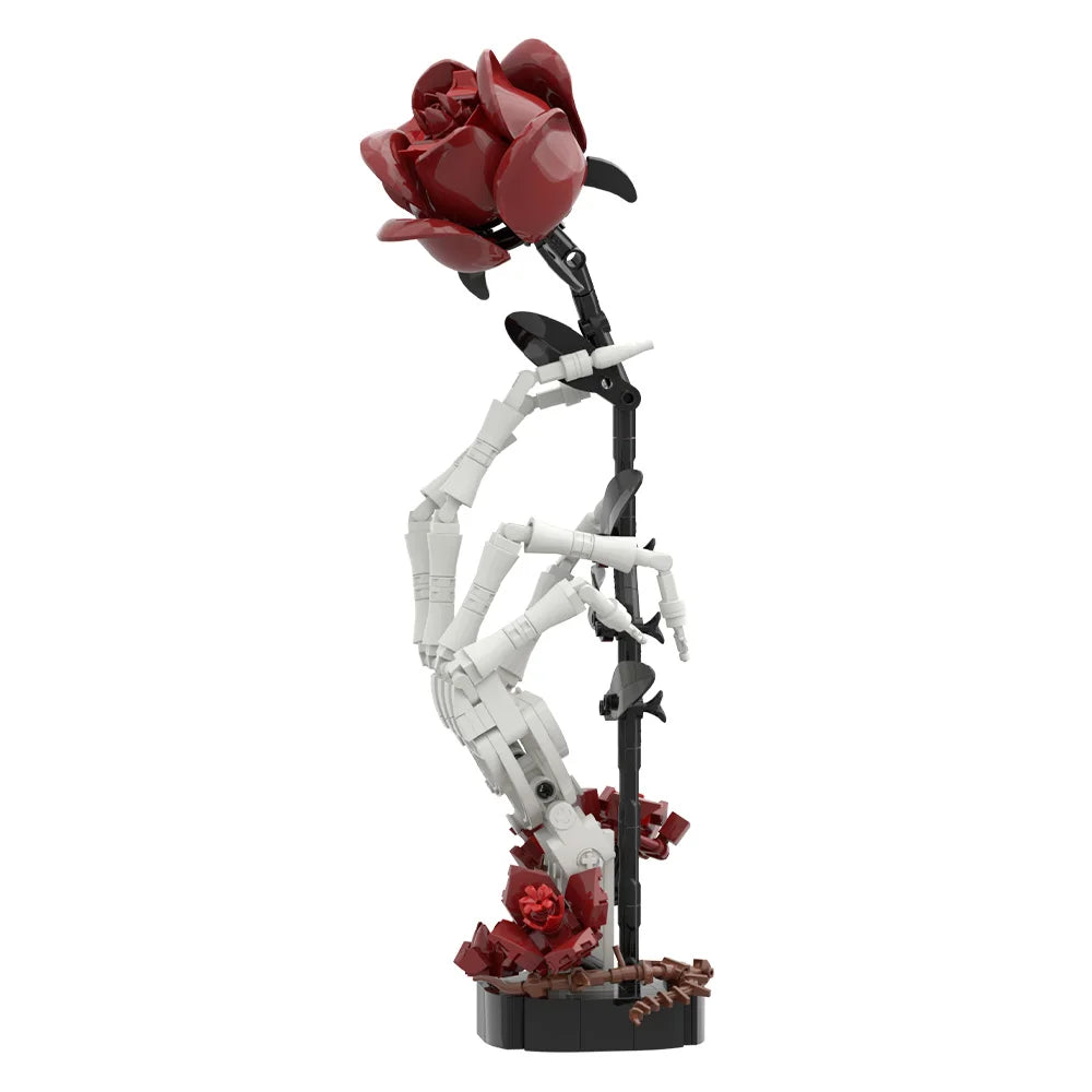 Gothic Skull Rose Building Kit – Dark Romance Decor, Aesthetic Book Lover Gift
