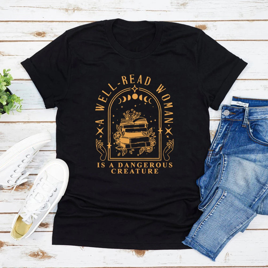 Well Read Woman Tee – Aesthetic Book Lover Shirt