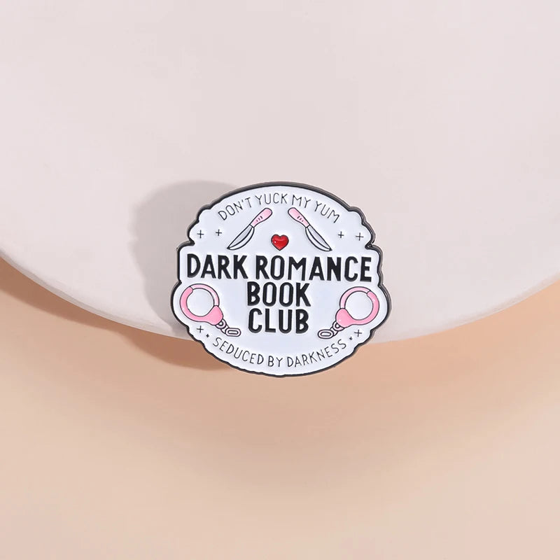 Dark Romance Book Club Enamel Pin – Gothic Book Lover Gift