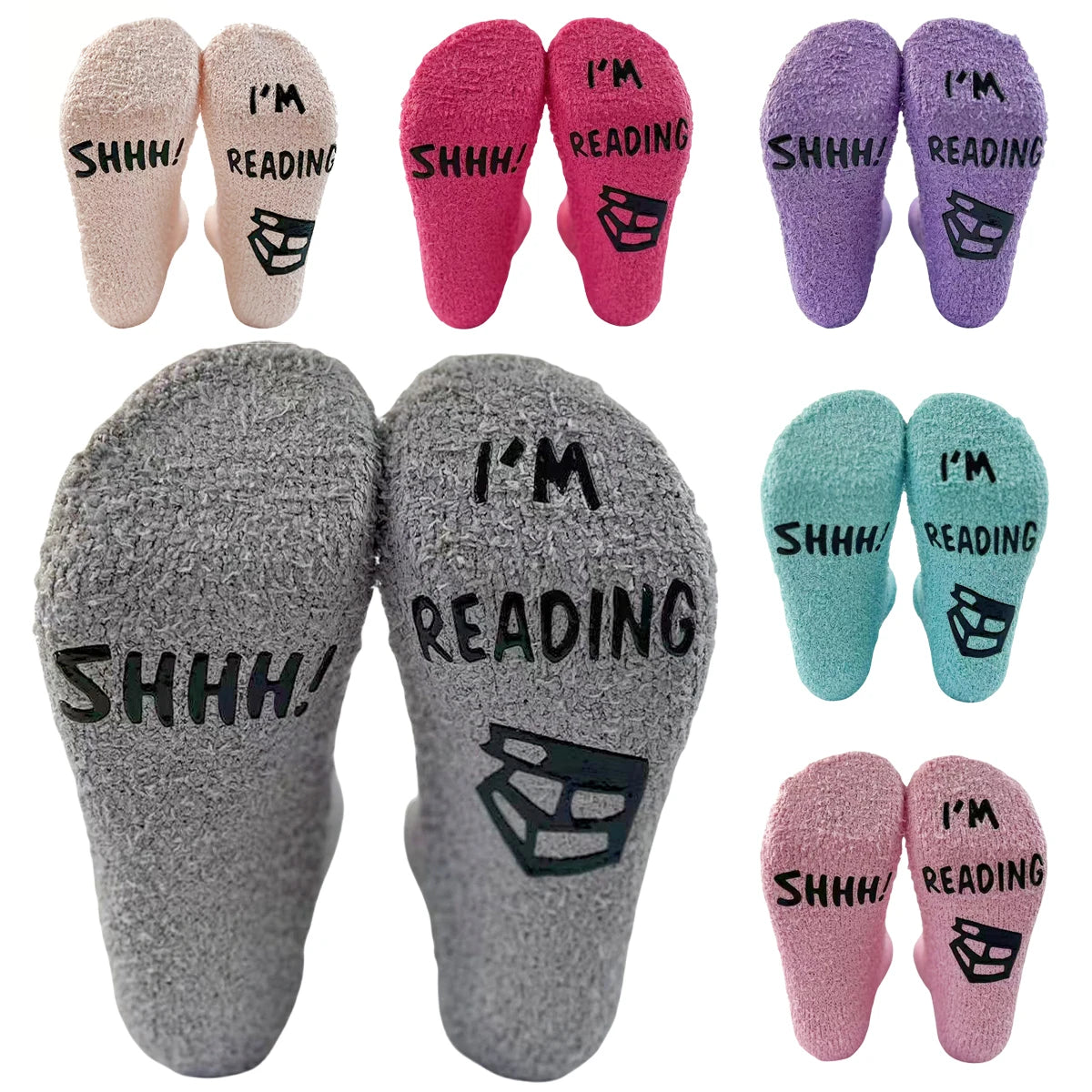 Shhh I’m Reading Cozy Book Lover Socks