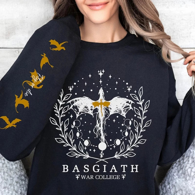 Dragon Rider Sweatshirt – Fantasy Bookish War College Hoodie