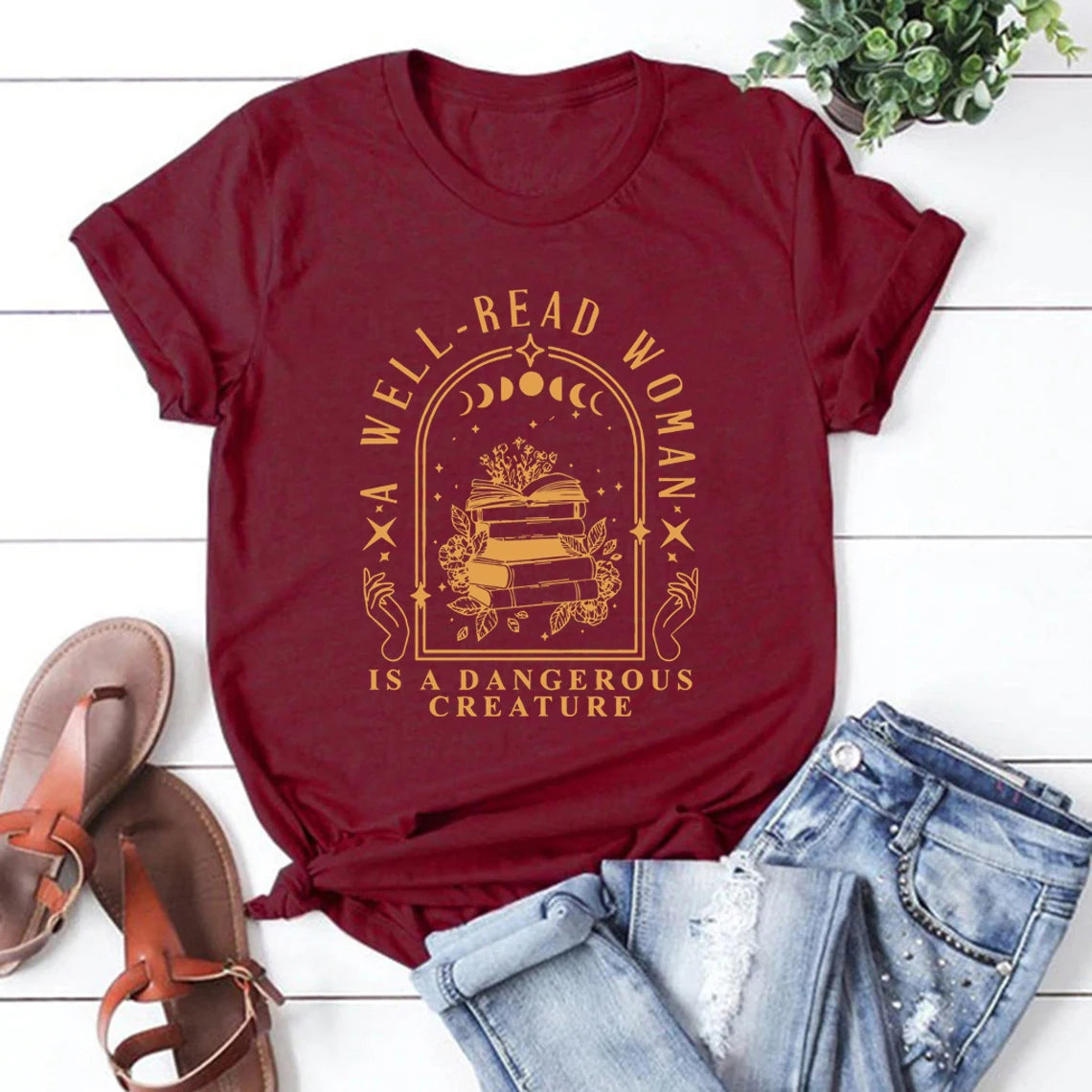 Well Read Woman Tee – Aesthetic Book Lover Shirt